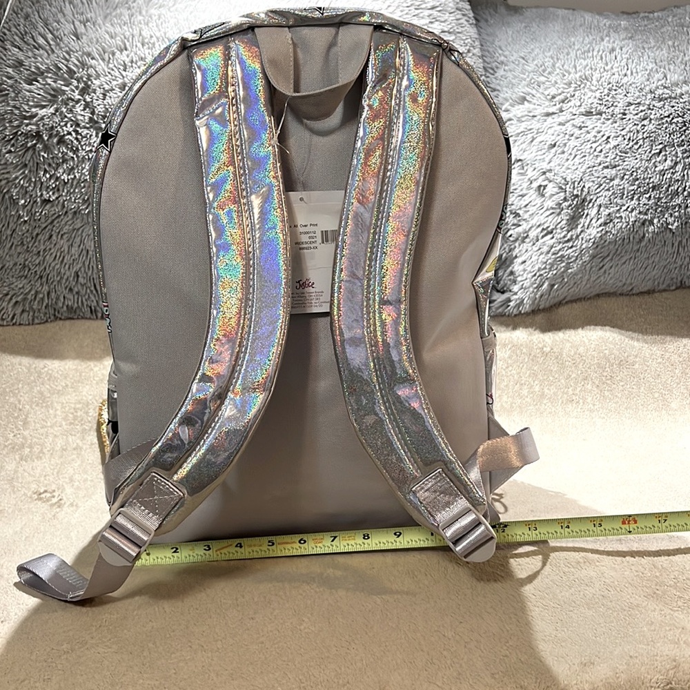 COPY -HP🎉Justice Girls Iridescent Print Bookbag/Backpack Detachable Wristlet … - Picture 8 of 11